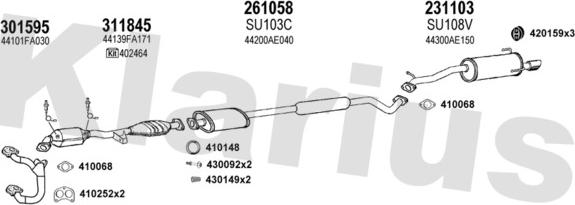 Klarius 800079E - Система випуску ОГ autocars.com.ua