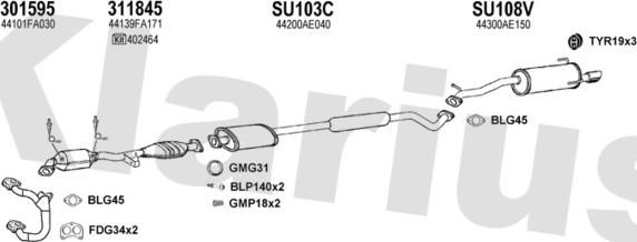 Klarius 800079U - Система випуску ОГ autocars.com.ua