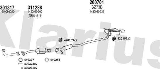 Klarius 820067E - Система випуску ОГ autocars.com.ua