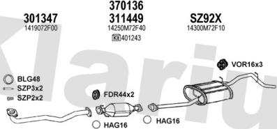 Klarius 820083U - Система випуску ОГ autocars.com.ua