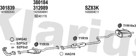 Klarius 820096U - Система випуску ОГ autocars.com.ua