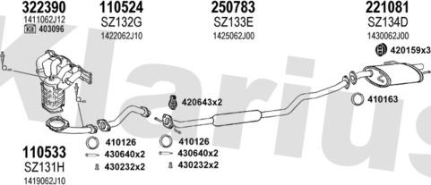 Klarius 820125E - Система випуску ОГ autocars.com.ua