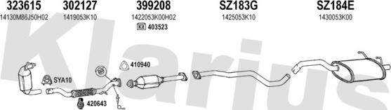 Klarius 820163U - Система випуску ОГ autocars.com.ua