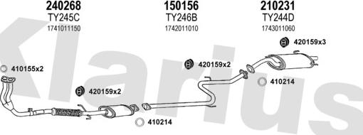 Klarius 900136E - Система випуску ОГ autocars.com.ua