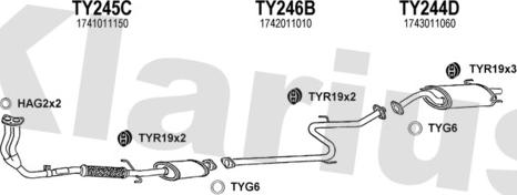Klarius 900136U - Система випуску ОГ autocars.com.ua