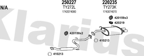 Klarius 900174E - Система випуску ОГ autocars.com.ua