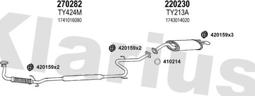 Klarius 900190E - Система випуску ОГ autocars.com.ua
