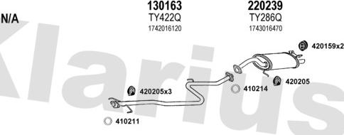 Klarius 900233E - Система випуску ОГ autocars.com.ua