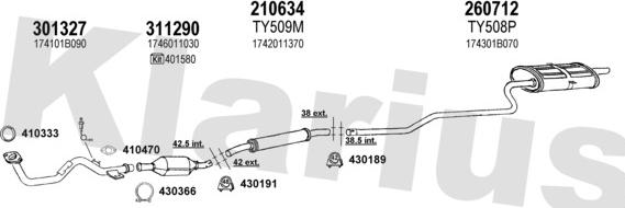 Klarius 900334E - Система випуску ОГ autocars.com.ua