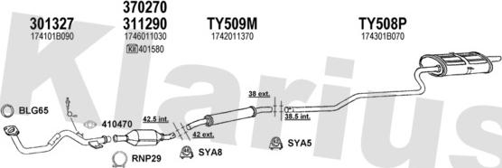 Klarius 900334U - Система випуску ОГ autocars.com.ua