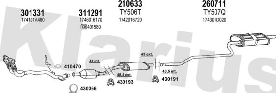 Klarius 900335E - Система випуску ОГ autocars.com.ua