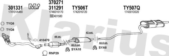 Klarius 900335U - Система випуску ОГ autocars.com.ua