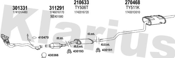 Klarius 900336E - Система випуску ОГ autocars.com.ua