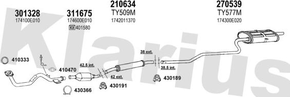 Klarius 900382E - Система випуску ОГ autocars.com.ua