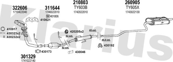 Klarius 900402E - Система випуску ОГ autocars.com.ua