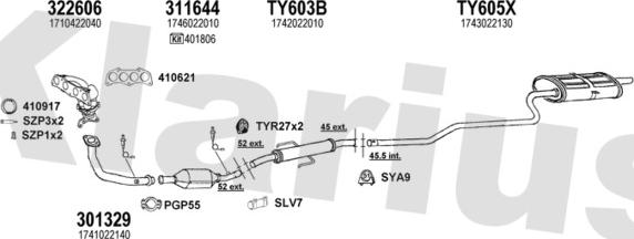 Klarius 900402U - Система випуску ОГ autocars.com.ua