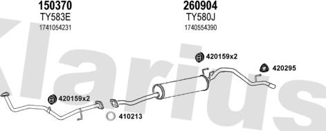 Klarius 900410E - Система випуску ОГ autocars.com.ua