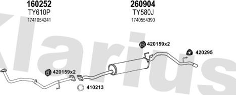 Klarius 900411E - Система випуску ОГ autocars.com.ua