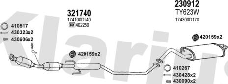 Klarius 900422E - Система випуску ОГ autocars.com.ua