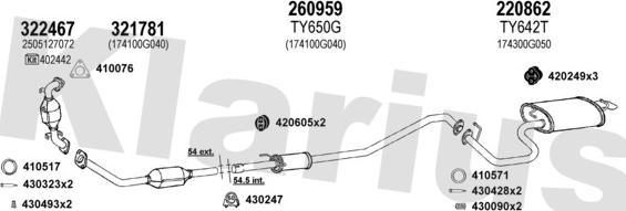 Klarius 900445E - Система випуску ОГ autocars.com.ua