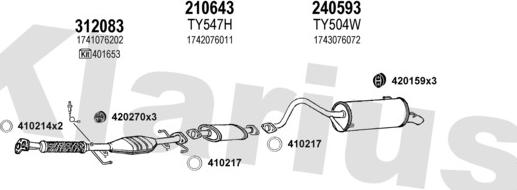 Klarius 900455E - Система випуску ОГ autocars.com.ua