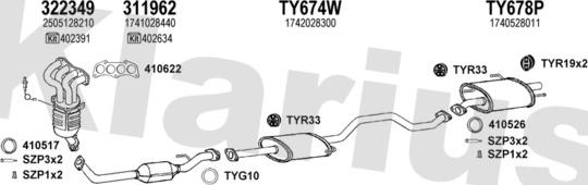 Klarius 900475U - Система випуску ОГ autocars.com.ua