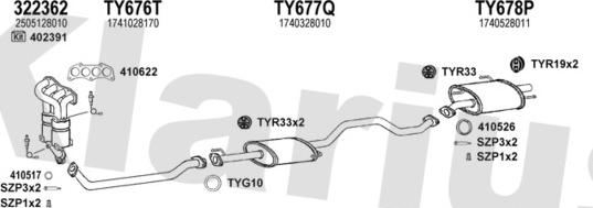 Klarius 900476U - Система випуску ОГ autocars.com.ua