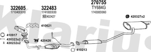 Klarius 900485E - Система випуску ОГ autocars.com.ua