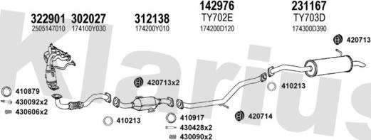 Klarius 900522E - Система випуску ОГ autocars.com.ua