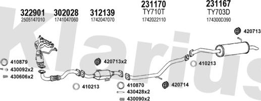 Klarius 900524E - Система випуску ОГ autocars.com.ua