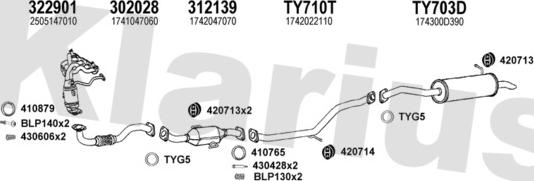 Klarius 900524U - Система випуску ОГ autocars.com.ua