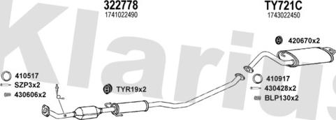 Klarius 900530U - Система випуску ОГ autocars.com.ua