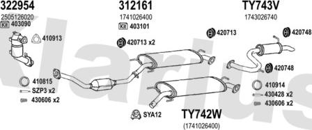 Klarius 900541U - Система випуску ОГ autocars.com.ua