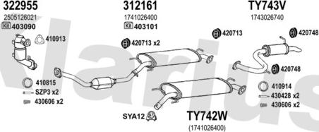 Klarius 900542U - Система випуску ОГ autocars.com.ua