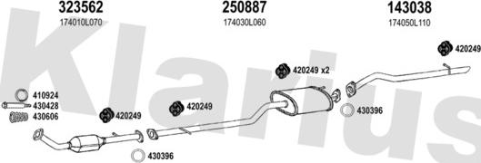 Klarius 900565E - Система випуску ОГ autocars.com.ua