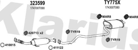 Klarius 900573U - Система випуску ОГ autocars.com.ua