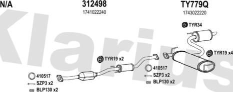 Klarius 900575U - Система випуску ОГ autocars.com.ua