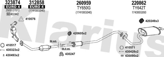 Klarius 900612E - Система випуску ОГ autocars.com.ua