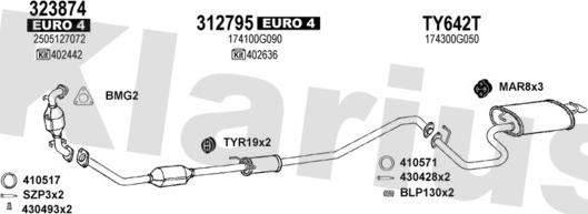 Klarius 900618U - Система випуску ОГ autocars.com.ua