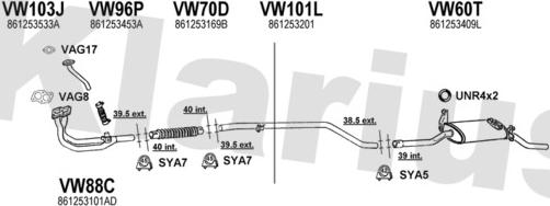 Klarius 930002U - Система випуску ОГ autocars.com.ua