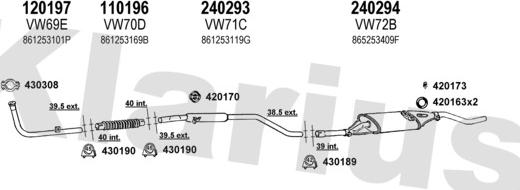 Klarius 930005E - Система випуску ОГ autocars.com.ua