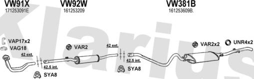Klarius 930022U - Система випуску ОГ autocars.com.ua