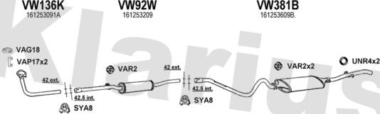 Klarius 930033U - Система випуску ОГ autocars.com.ua