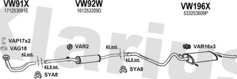 Klarius 930072U - Система випуску ОГ autocars.com.ua