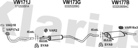 Klarius 930075U - Система випуску ОГ autocars.com.ua