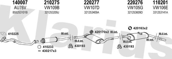 Klarius 930213E - Система випуску ОГ autocars.com.ua