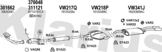 Klarius 930308U - Система випуску ОГ autocars.com.ua