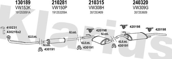 Klarius 930321E - Система випуску ОГ autocars.com.ua