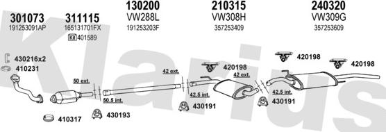 Klarius 930322E - Система випуску ОГ autocars.com.ua