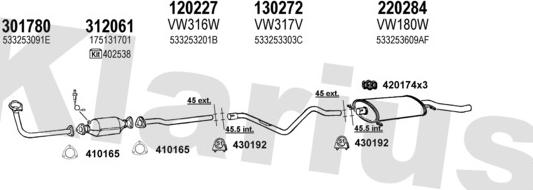 Klarius 930338E - Система випуску ОГ autocars.com.ua